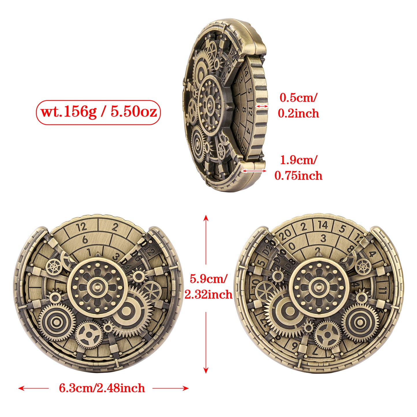 Gyroscope Retro Wheel DND Dice Gift Box Set