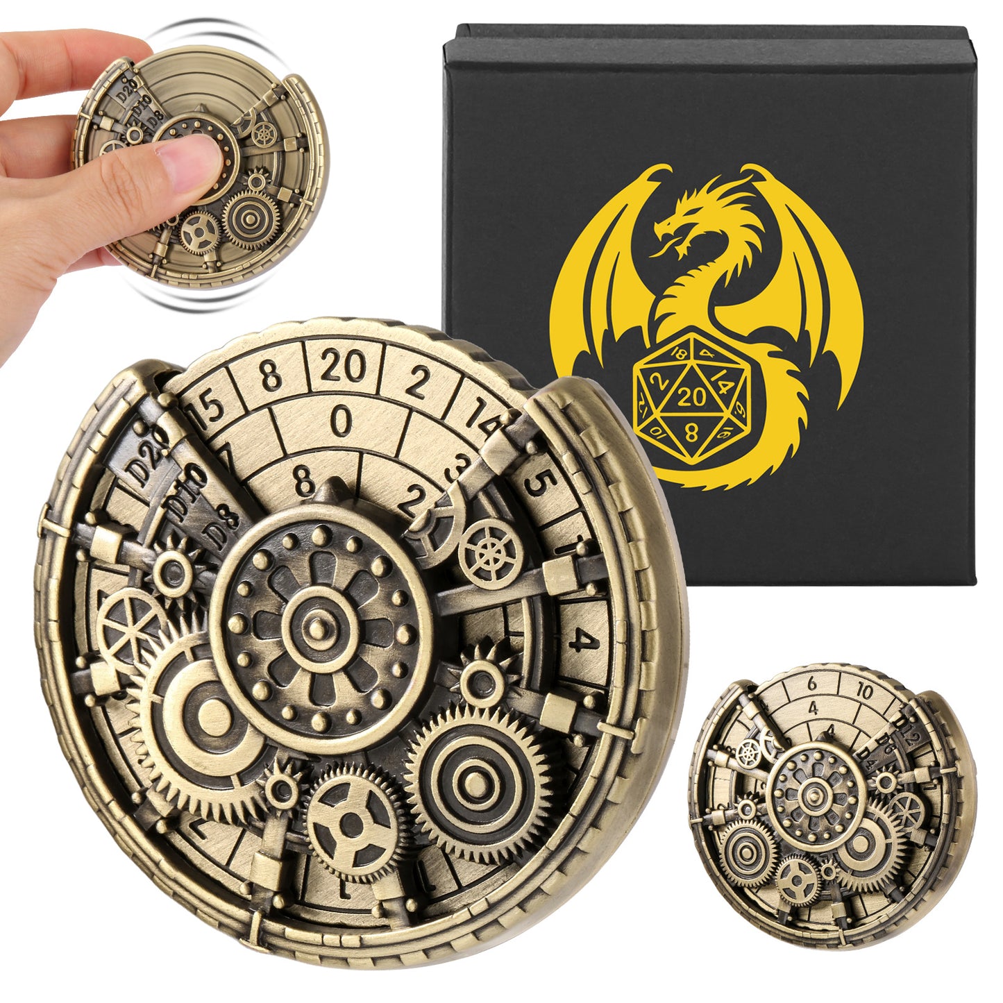Gyroscope Retro Wheel DND Dice Gift Box Set